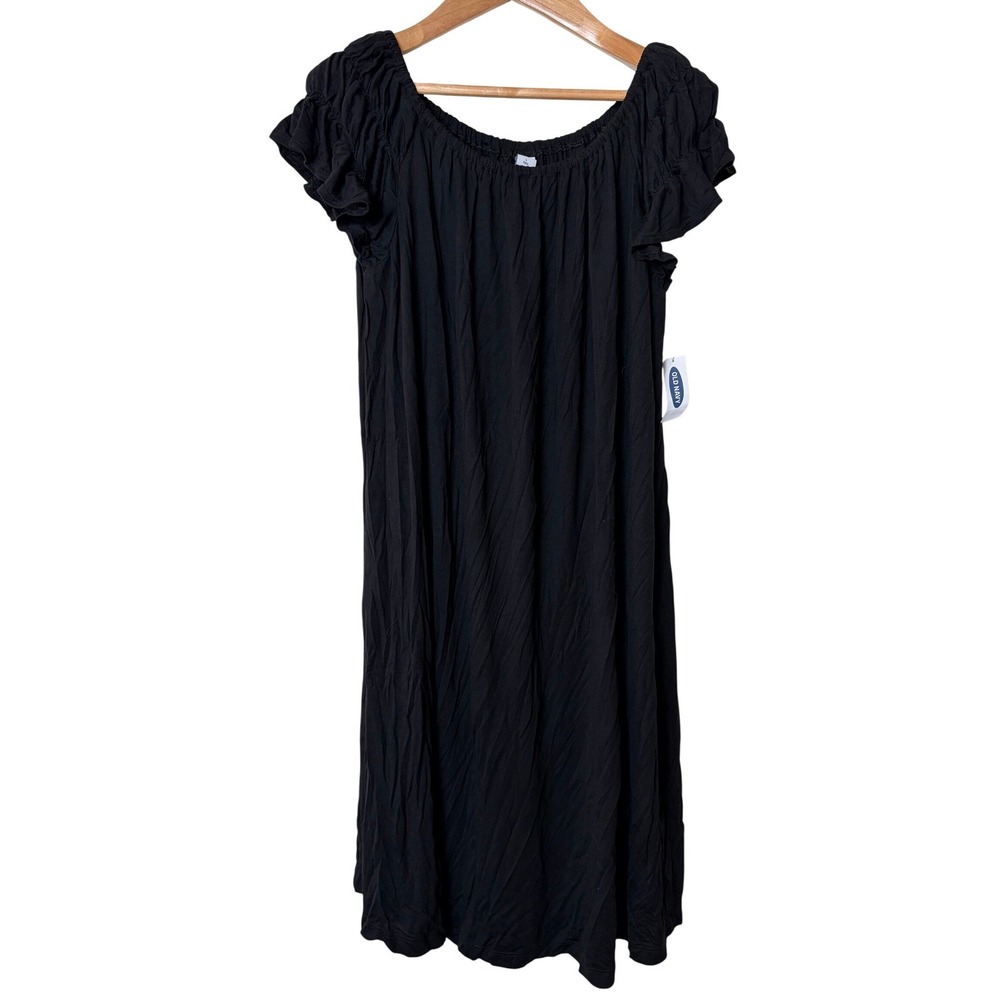 Old Navy Black Flutter Sleeve Shift Dress Womens Large‎ Tall NWT